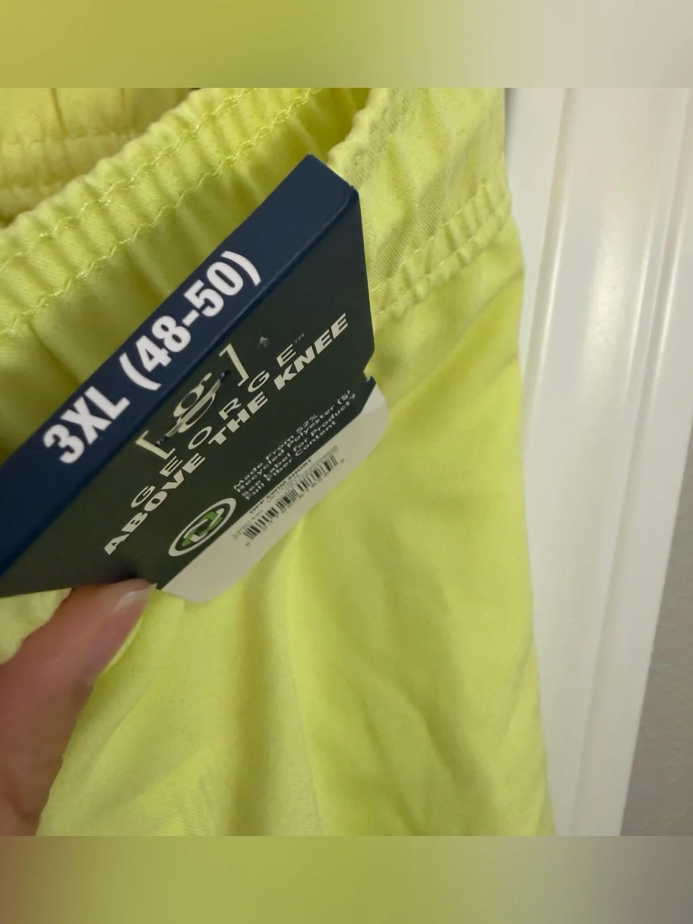Men's Swim Shorts - navy Palm Print & Neon Yellow - 2 pair